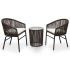 Set mobilier de bistro cu perne, 3 piese, gri, ratan PE GartenMobel Dekor