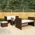 Set mobilier de grădină cu perne, 5 piese, negru, poliratan GartenMobel Dekor