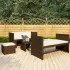 Set mobilier de grădină cu perne, 5 piese, negru, poliratan GartenMobel Dekor