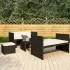 Set mobilier de grădină cu perne, 5 piese, negru, poliratan GartenMobel Dekor