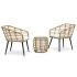 Set mobilier de bistro, 3 piese, negru, poliratan GartenMobel Dekor