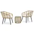Set mobilier de bistro, 3 piese, negru, poliratan GartenMobel Dekor