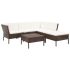Set mobilier de grădină cu perne, 6 piese, maro, poliratan GartenMobel Dekor
