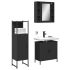 Set dulapuri de baie, 3 piese, negru, lemn prelucrat GartenMobel Dekor