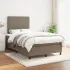 Pat box spring cu saltea, gri taupe, 120x200 cm, textil GartenMobel Dekor