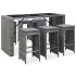 Set mobilier bar de grădină cu perne, 7 piese, negru, poliratan GartenMobel Dekor