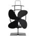 Ventilator de sobă cu alimentare termică, 5 palete, negru GartenMobel Dekor