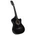 Chitară clasică occidentală decupată, cu 6 corzi, negru, 38" GartenMobel Dekor