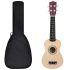 Set ukulele soprano, cu husă, pentru copii, roz, 21"      GartenMobel Dekor