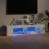 Comodă TV cu lumini LED, alb, 135x39x30 cm GartenMobel Dekor