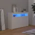 Servantă cu lumini LED, alb, 115,5x30x75 cm GartenMobel Dekor