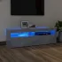 Comodă TV cu lumini LED, gri beton, 120x35x40 cm GartenMobel Dekor