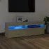 Comodă TV cu lumini LED, gri beton, 120x35x40 cm GartenMobel Dekor