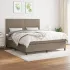 Pat box spring cu saltea, gri taupe, 120x200 cm, textil GartenMobel Dekor