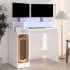 Birou cu lumini LED, gri beton, 97x90x45 cm, lemn compozit GartenMobel Dekor