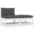 Set mobilier de grădină cu perne, 2 piese, alb, lemn masiv pin GartenMobel Dekor