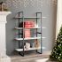 Bibliotecă cu 4 rafturi, alb, 100x30x140 cm, lemn masiv de pin GartenMobel Dekor