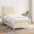 Pat box spring cu saltea, crem, 140x200 cm, textil GartenMobel Dekor