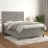 Pat box spring cu saltea, albastru închis, 140x190 cm, catifea GartenMobel Dekor