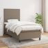 Pat box spring cu saltea, gri deschis, 80x200 cm, textil GartenMobel Dekor