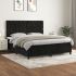 Pat box spring cu saltea, negru, 140x200 cm, catifea GartenMobel Dekor