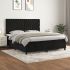 Pat box spring cu saltea, negru, 140x200 cm, catifea GartenMobel Dekor
