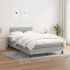 Pat box spring cu saltea, gri deschis, 140x190 cm, textil GartenMobel Dekor