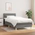 Pat box spring cu saltea, gri taupe, 100x200 cm, textil GartenMobel Dekor