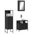 Set mobilier de baie, 3 piese, negru, lemn compozit GartenMobel Dekor