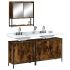 Set mobilier de baie, 3 piese, negru, lemn compozit GartenMobel Dekor