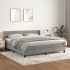 Pat box spring cu saltea, gri deschis, 180x200 cm, catifea GartenMobel Dekor
