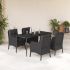 Set mobilier de grădină cu perne, 3 piese, negru, poliratan GartenMobel Dekor