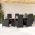 Set mobilier de grădină cu perne, 9 piese, negru, poliratan GartenMobel Dekor