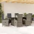 Set mobilier grădină cu perne, 9 piese, gri, poliratan GartenMobel Dekor