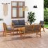 Set mobilier de grădină cu perne, 5 piese, lemn masiv acacia GartenMobel Dekor