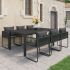 Set mobilier de grădină, 7 piese, negru și maro, ratan PVC GartenMobel Dekor