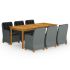 Set mobilier de grădină, 9 piese, gri deschis GartenMobel Dekor