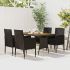 Set mobilier de exterior, 5 piese, negru, poliratan GartenMobel Dekor
