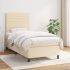 Pat box spring cu saltea, crem, 80x200 cm, textil GartenMobel Dekor