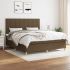 Pat box spring cu saltea, maro închis, 90x200 cm, textil GartenMobel Dekor