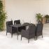 Set mobilier de grădină cu perne, 3 piese, negru, poliratan GartenMobel Dekor