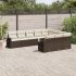 Set canapele de grădină cu perne, 10 piese, negru, poliratan GartenMobel Dekor