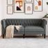 Canapea Chesterfield cu 2 locuri, negru, material textil GartenMobel Dekor
