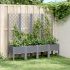 Jardinieră de grădină cu spalier, maro, 160x40x142 cm, PP GartenMobel Dekor