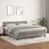 Pat box spring cu saltea, gri deschis, 90x200 cm, catifea GartenMobel Dekor