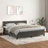 Pat box spring cu saltea, gri închis, 80x200 cm, catifea GartenMobel Dekor