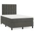 Pat box spring cu saltea, gri deschis, 120x190 cm, catifea GartenMobel Dekor