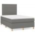 Pat box spring cu saltea, crem, 160x200 cm, material textil GartenMobel Dekor