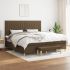 Pat box spring cu saltea, maro închis, 160x200 cm, textil GartenMobel Dekor