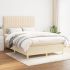 Pat box spring cu saltea, crem, 160x200 cm, material textil GartenMobel Dekor
